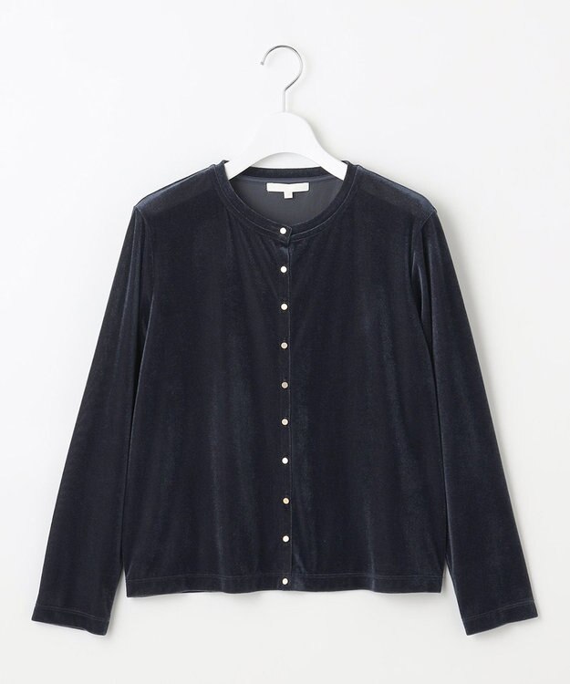 自由区 シアーベロア カーディガン ネイビー