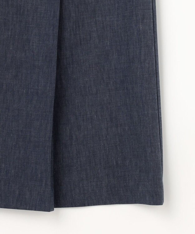 J.PRESS LADIES リネンバイオシャンブレー Aライン スカート ネイビー系