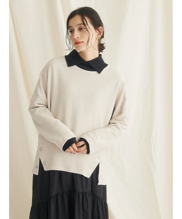 CRAFT STANDARD BOUTIQUE サイドリングボタンプルオーバー Gray Beige