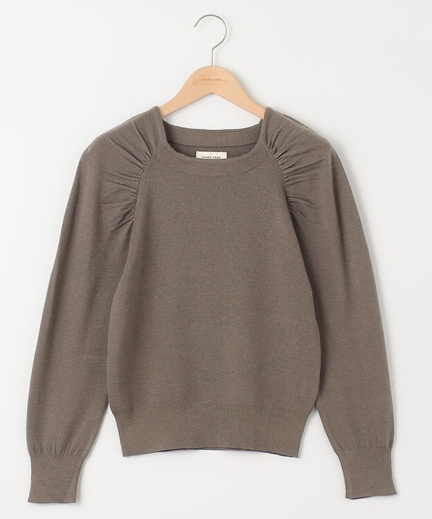 SHARE PARK LADIES ギャザースリーブプルオーバー グレージュ