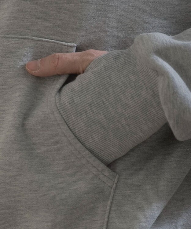 WEGO ショートダブルZIPパーカー 杢グレー