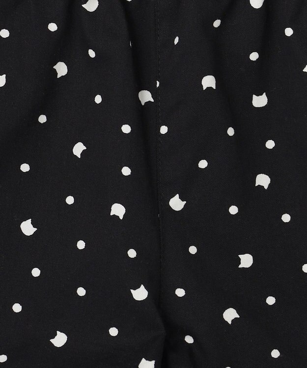 ANY KIDS 【洗濯機可能】スカラップショートパンツ ブラック（ネコ×ドット）