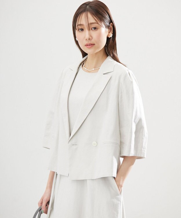 組曲 S リネンレーヨン ジャケット グレージュ系