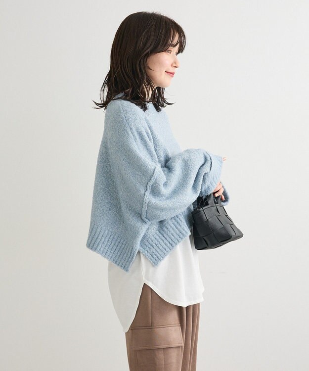 Green Parks ・Ｐｅｔｉｔ　Ｆｌｅｕｒ　ブークレワイドニット Blue