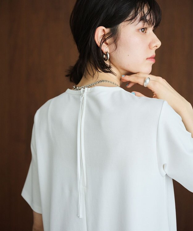 #Newans 【洗える】コクーンシルエットロングワンピース ホワイト