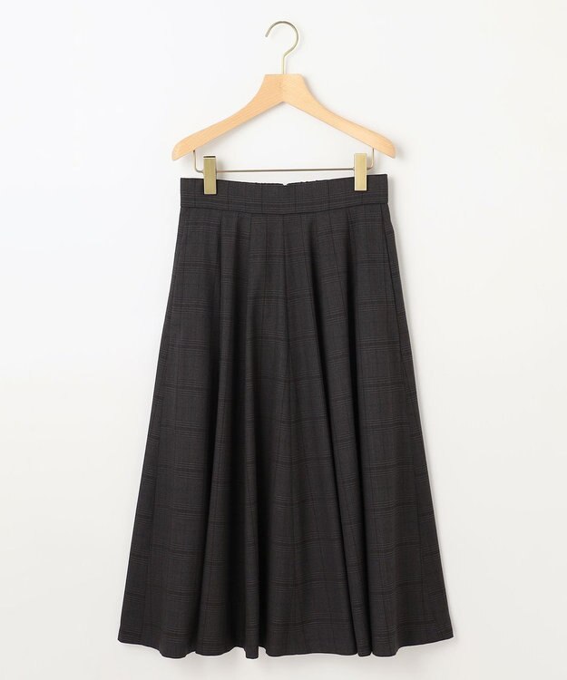 組曲 【ご好評につき追加予約 / 加藤ローサさん着用】ハンサムツイルフレア スカート チャコールチェック系3