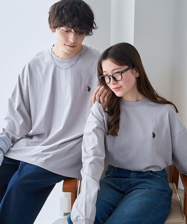 WEGO 【ユニセックス着用ITEM/MLサイズ展開】U.S. POLO ASSN.ワンポイント刺繍LST グレー