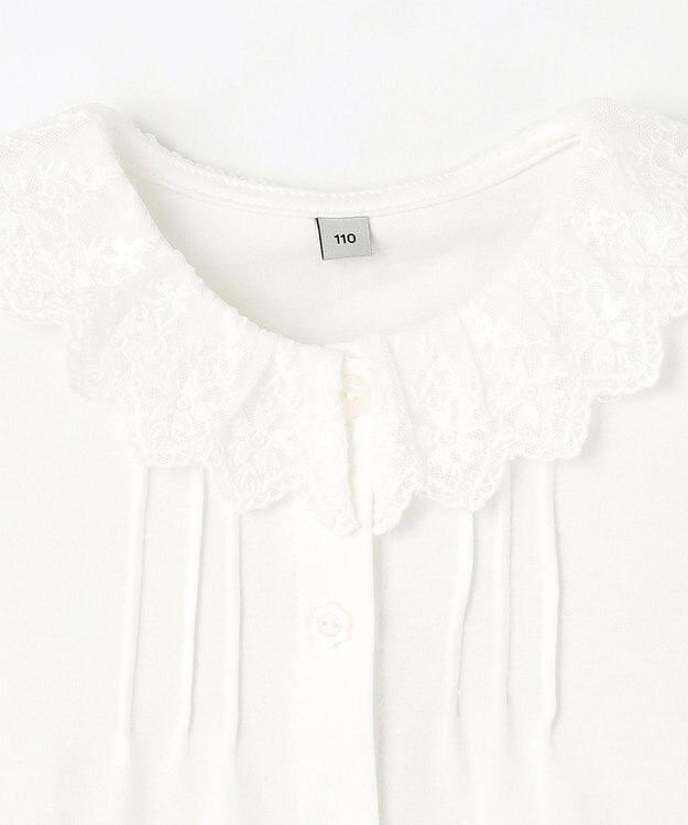 ANY KIDS レース襟カットソーブラウス ホワイト