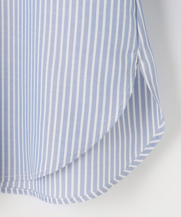 ANY SIS L 【AIコラボ】スタンドカラースキッパー ブラウス ライトブルーストライプ