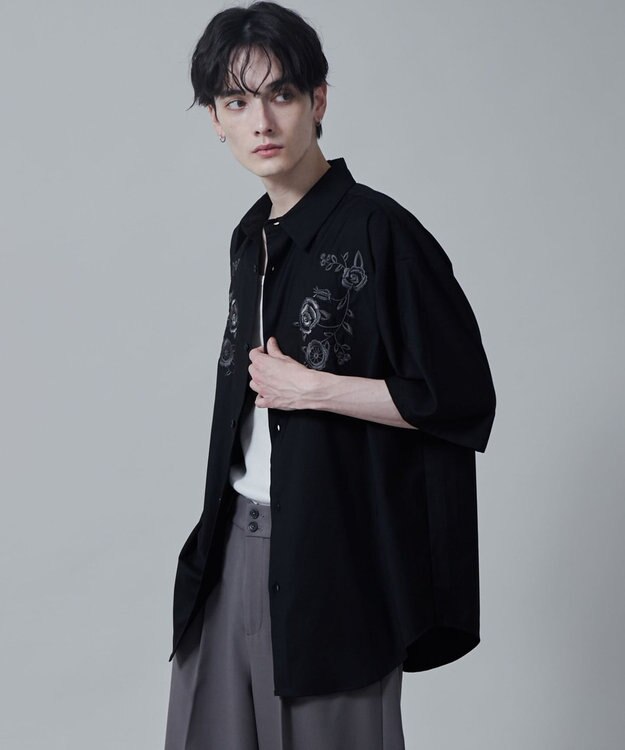 WEGO TRフラワーモチーフシャツ（S） 柄2