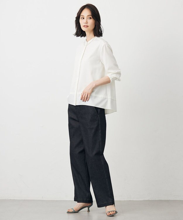 J.PRESS LADIES LIMBLESS50ツイル ブラウス アイボリー系