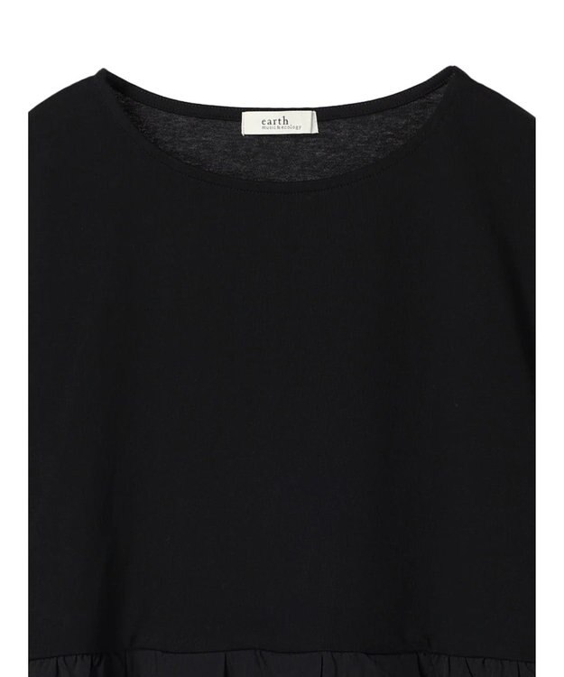 earth music&ecology 異素材チュニックカットソー Black