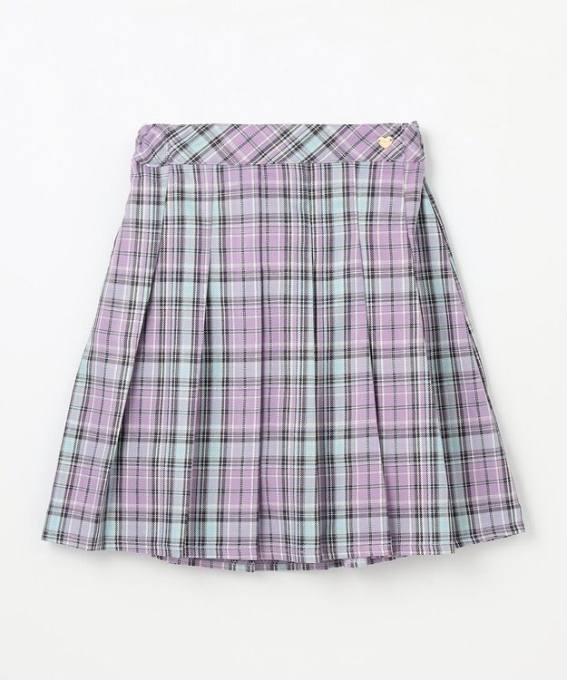 ANY KIDS ラメチェックプリーツスカパン ラベンダー系