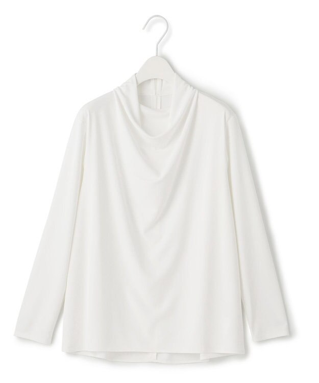 ICB 【洗える】 ジョーゼットスムース ドレープカットソー オフホワイト系