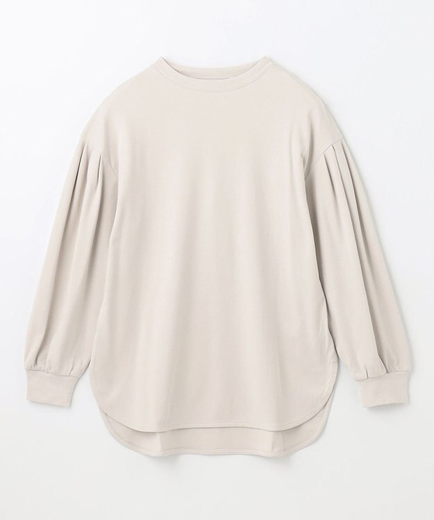 ANY プレミアム モックネック長袖Tシャツ ライトグレー系