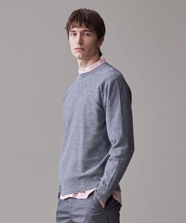 J.PRESS MEN ギマコットンクルーニット ブルー系