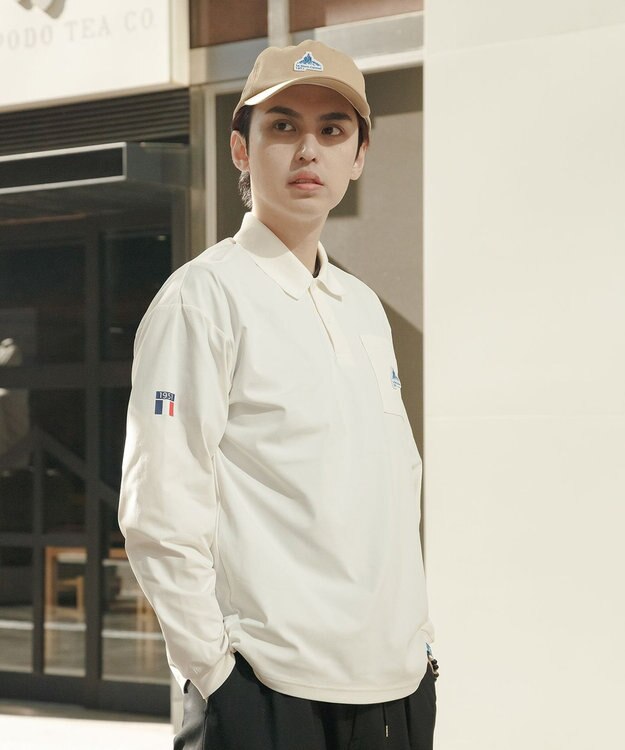 SHARE PARK MENS 【UVケア・吸水速乾・ストレッチ・軽量 】エンブレムポロTシャツ（L・XLサイズ） ホワイト系