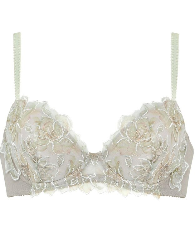 Wing 3/4カップブラ　【2700シリーズ】　しっかりめの着用感　奥行き感と透明感のあるデザイン　ウイング／ワコール　PB2700 オリーブ