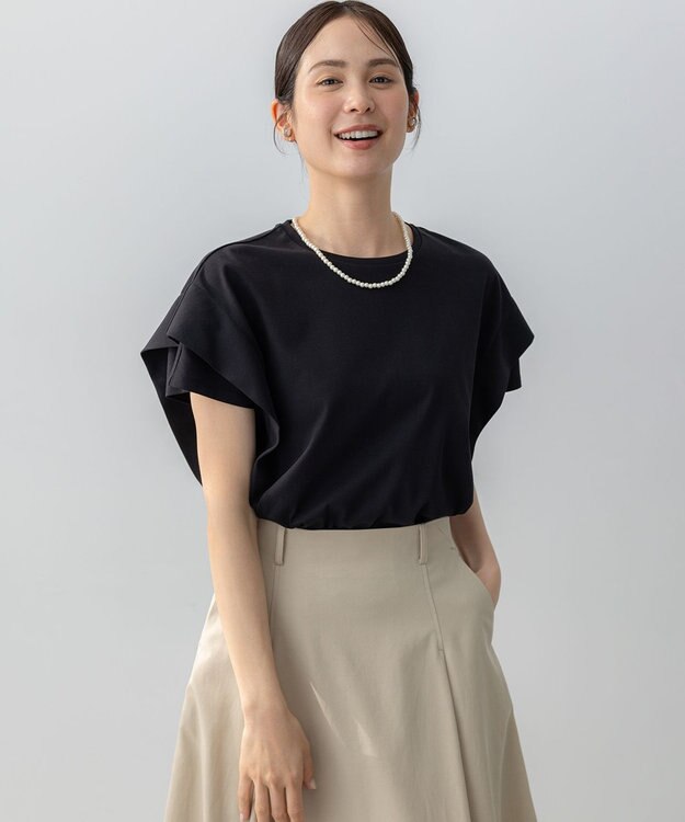 組曲 S IZAコットンドルマンスリーブ Tシャツ ブラック系