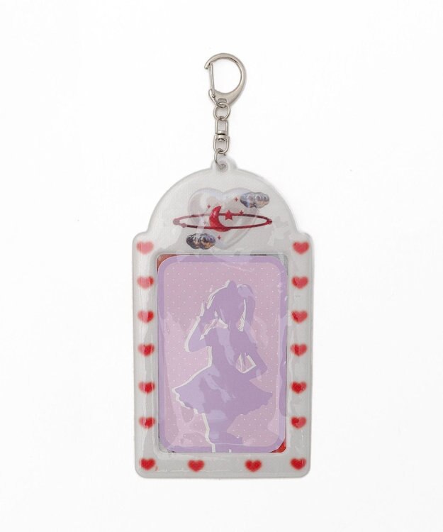 WEGO 【痛バ＆推し活グッズ】ラメクリアカラーモチーフカードホルダーキーホルダー ホワイト