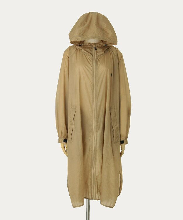 MOONBAT POLO RALPH LAUREN(ポロ ラルフローレン) ポロポニー レインコート ライトウェイト レインポンチョ  無地 フード 収納袋 レディース ベージュ