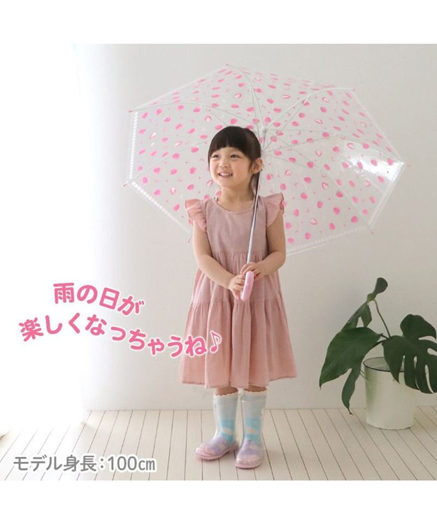 Mother garden マザーガーデン 透明 長傘 子供用 50㎝ 《 ユニコーン / 野いちご 》 野いちご