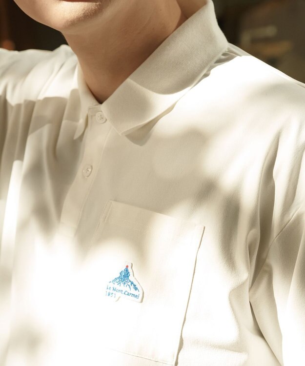 SHARE PARK MENS 【UVケア・吸水速乾・ストレッチ・軽量 】エンブレムポロTシャツ（L・XLサイズ） ホワイト系