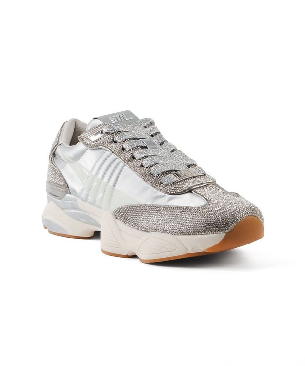 STEVE MADDEN SETBACK-R ラインストーンスニーカー シルバー