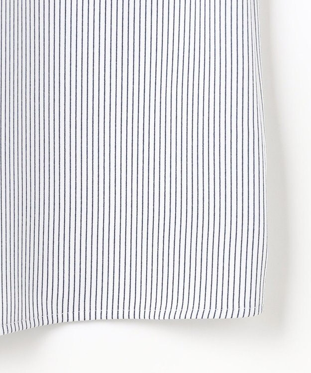 J.PRESS LADIES ソフトジョーゼット ストライプ プリント ブラウス ネイビーストライプ系