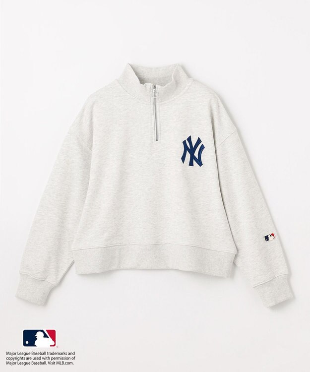 ANY L 【洗濯機可/UVケア】MLB/メジャーリーグベースボール ジップスウェット ライトグレー