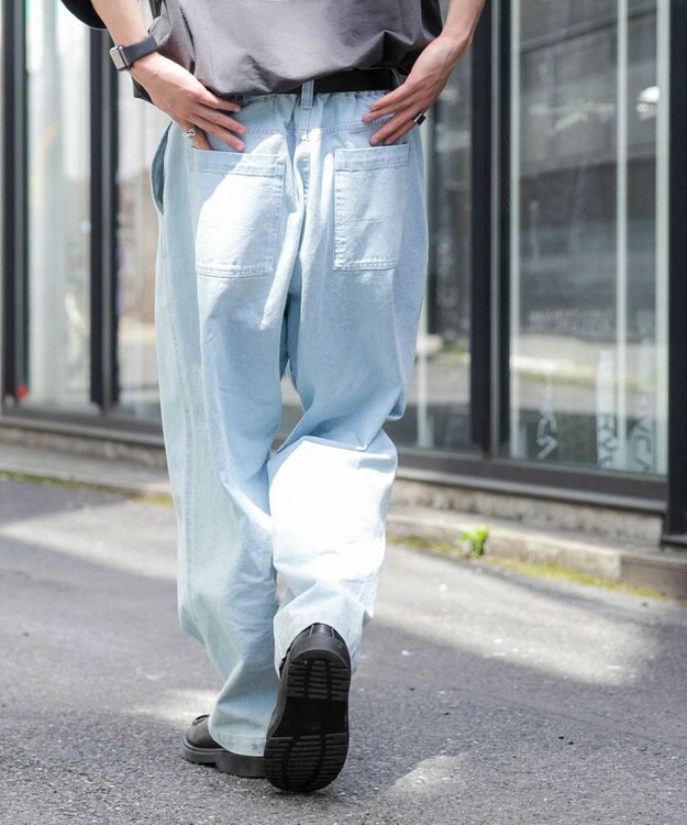 WEGO 【ユニセックス着用ITEM/手洗い可】バギーパンツ デニム淡色