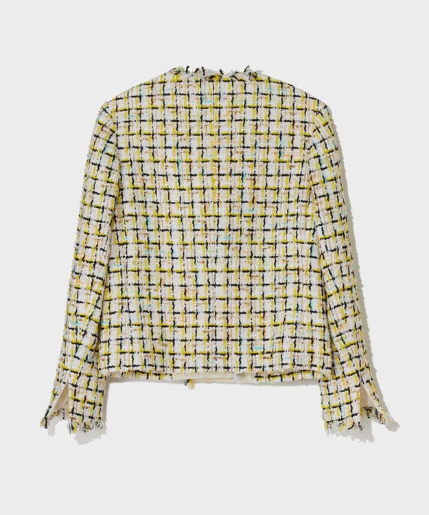 GRACE CONTINENTAL チュールヤーンツイードジャケット イエロー