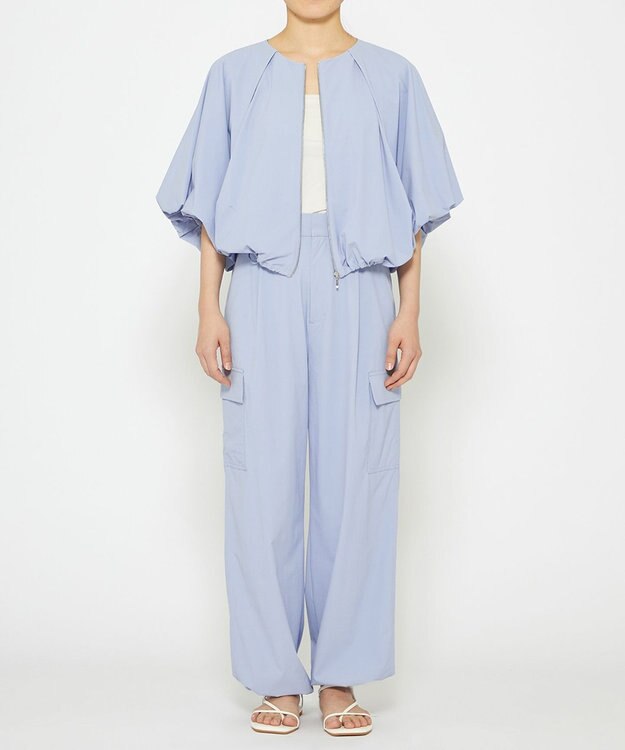 uncrave 【撥水・接触冷感・UVカット・洗濯機洗い可】マルチファンクションナイロン ２WAYブルゾン（uncrave STANDARD） サックス