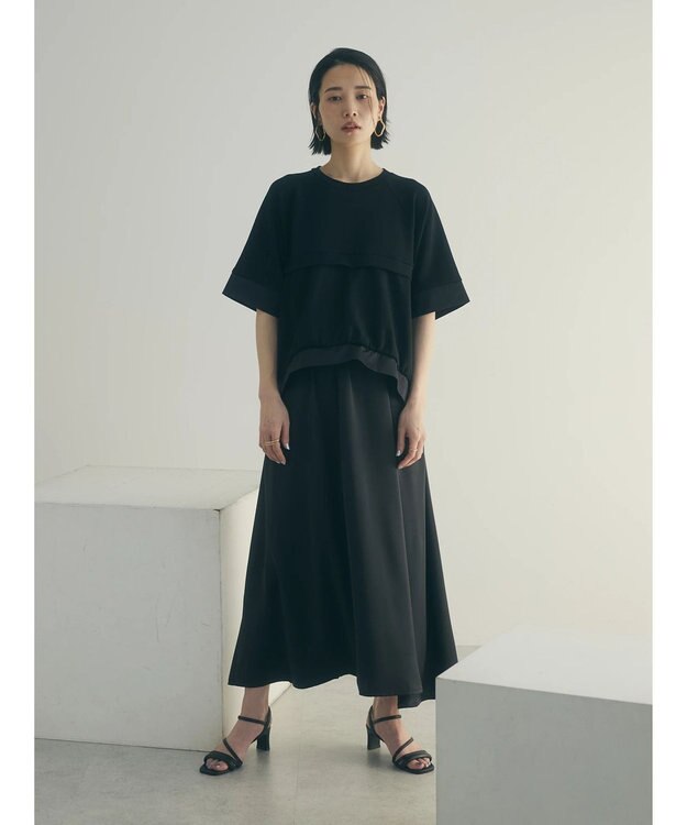 Green Parks armonia．カットレイヤードワンピース Black