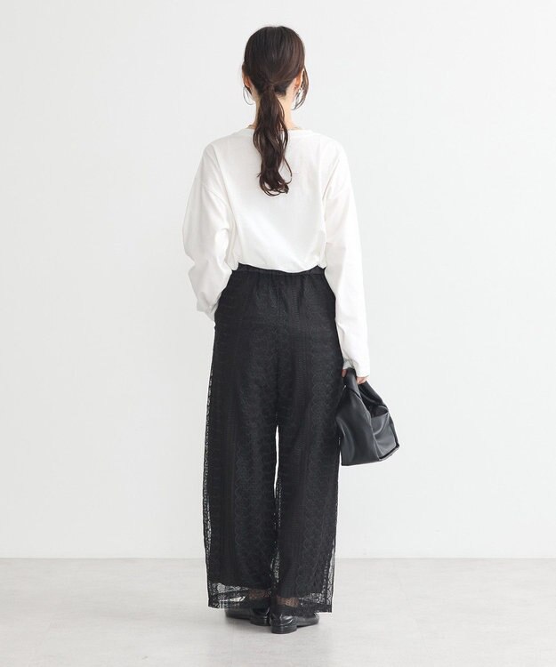 earth music&ecology レースパンツ Black