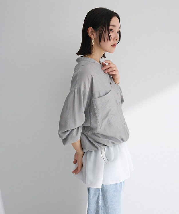 Green Parks シア‐シャツブルゾン Stripe