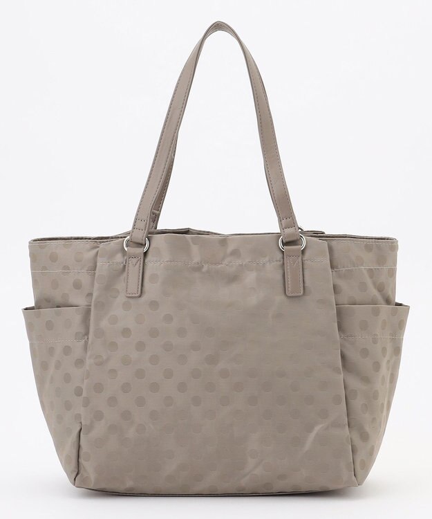 Y'SACCS ドットジャガードポーチ付きトートバッグ ライトグレー