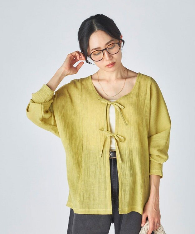 OP／FILA 【Ocean Pacific】水陸両用リボンカーディガン イエロー