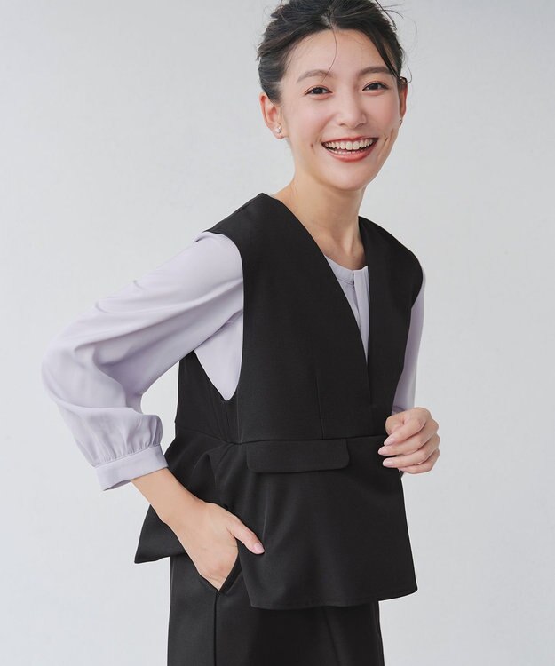 Tiaclasse 【安田美沙子さん着用】ペプラムジャンスカワンピース ブラック