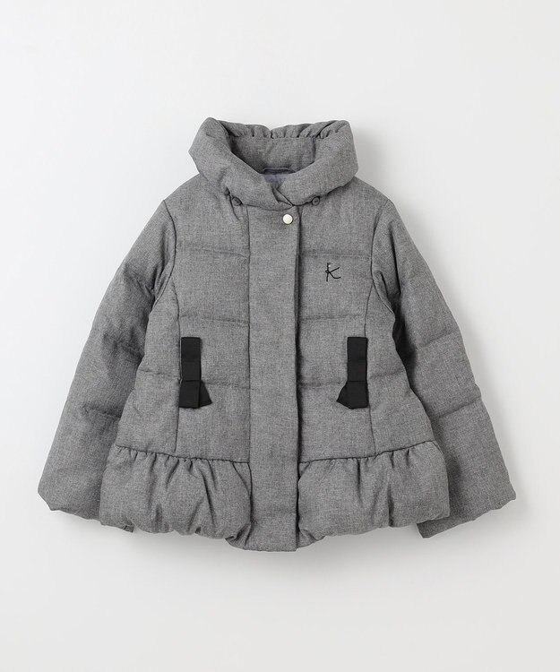 組曲 KIDS 【150-170cm】ウールライク ダウンコート ライトグレー系