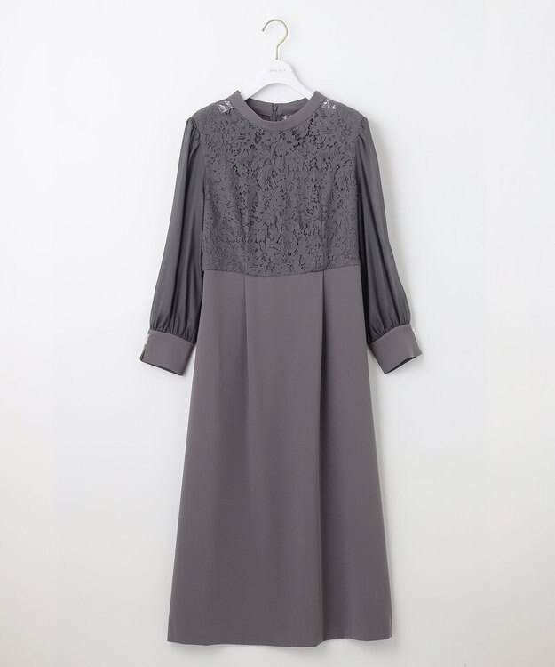 ANY SIS 【洗える】Nobleコンビ ドレス スレート