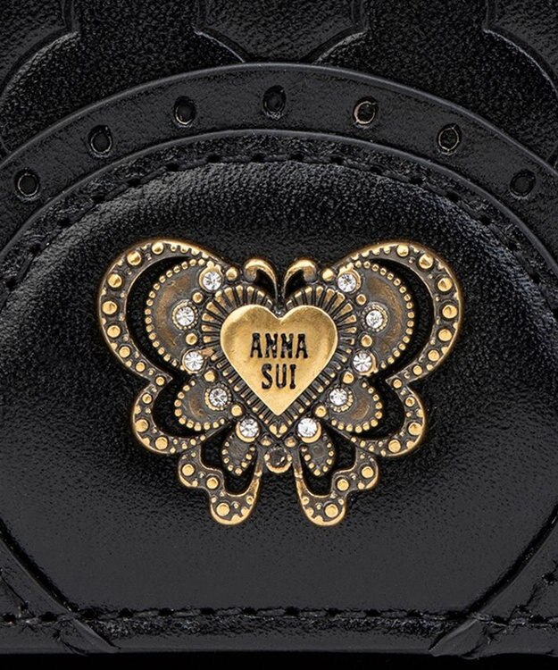 ANNA SUI エレノア 内Lファスナー二つ折り財布 クロ