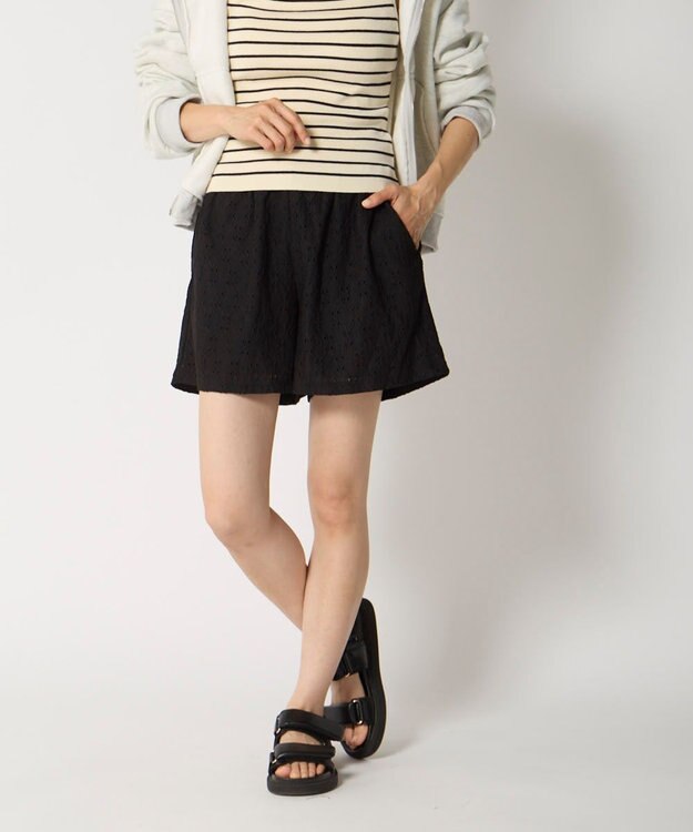 OP／FILA 【Ocean Pacific】レースショートパンツ ブラック