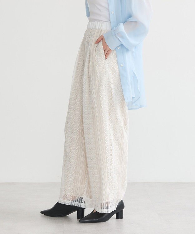earth music&ecology レースパンツ Off White