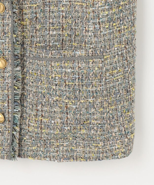 自由区 ラメノットファンシーツイード ジャケット ブルーグレー系