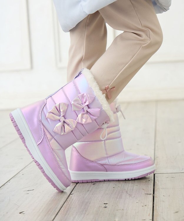 ANY KIDS リボンスノーブーツ ラベンダー