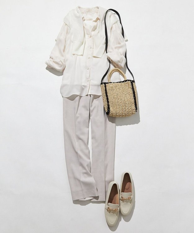 ANY SIS 【接触冷感】シアー ブラウス アイボリー