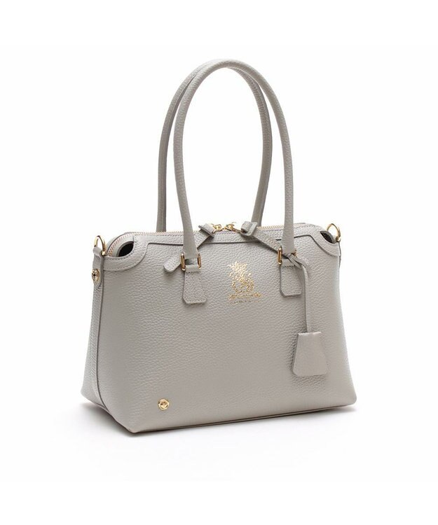 A.D.M.J. 【牛革】　ファスナーボストン ライトグレー