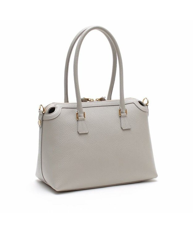 A.D.M.J. 【牛革】　ファスナーボストン ライトグレー