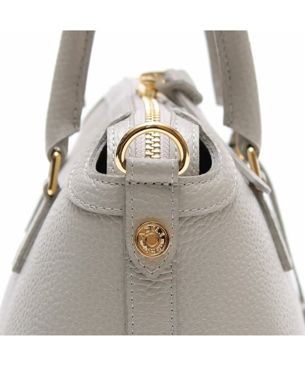 A.D.M.J. 【牛革】　ファスナーボストン ライトグレー